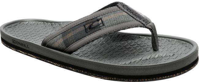 ONeill Koosh Charcoal Plaid Flip-Flop Sandals