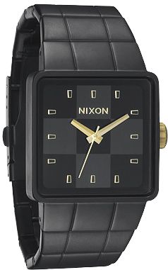 Nixon Quatro Matte Black & Gold Analog Watch