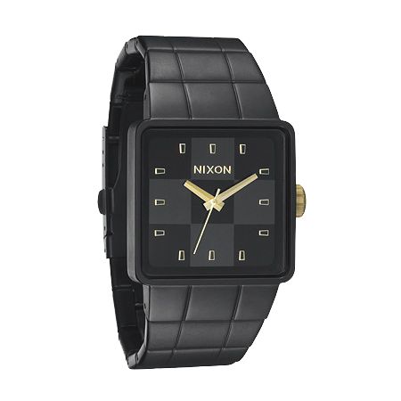 Nixon Quatro Matte Black & Gold Analog Watch