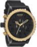 Nixon 51-30 Leather Black & Raw Gold Chronograph Watch