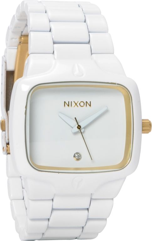Nixon Player White & Gold Analog Watch