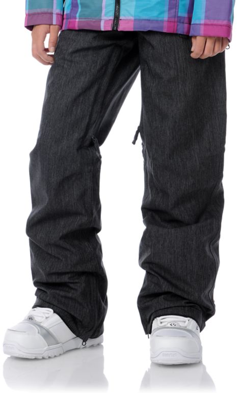 Empyre Girls 2012 Hilltop 2 Black Denim 10K Chino Snowboard Pants