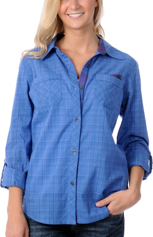 Fatal Charm Bombard Blue Chambray Woven Shirt