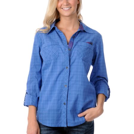 Fatal Charm Bombard Blue Chambray Woven Shirt