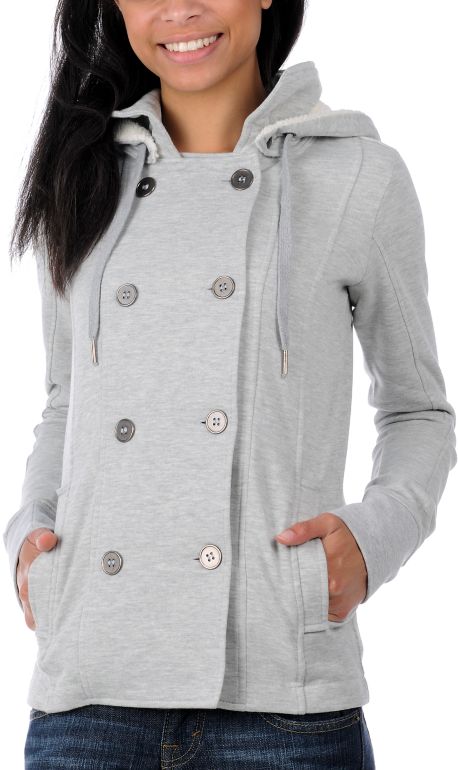 Empyre Girl Canopy Grey Peacoat Sweatshirt Jacket
