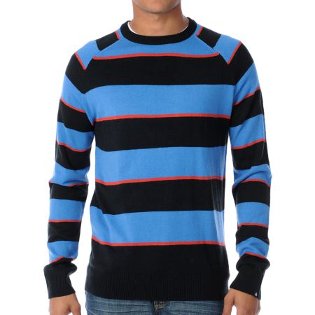 Matix MJ Big Stripe Black & Blue Crew Neck Sweater