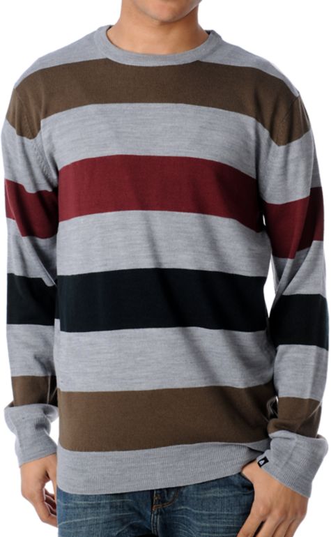 Matix Strapped Grey Crew Neck Sweater