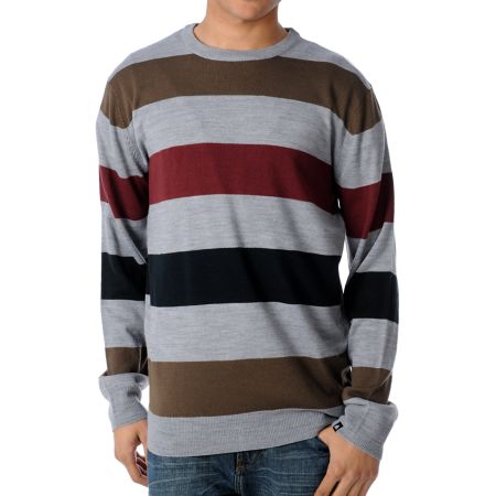 Matix Strapped Grey Crew Neck Sweater