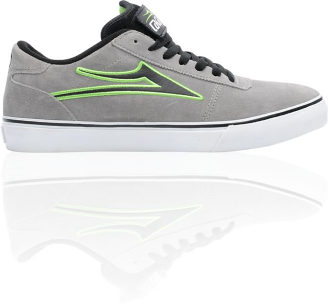 Lakai Manchester Select Grey & Lime Green Skate Shoe