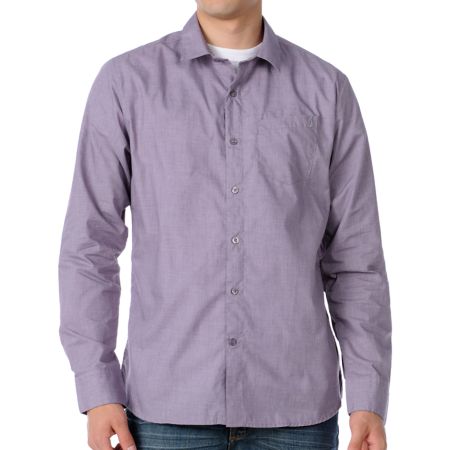 Volcom X-Factor Heather Purple Long Sleeve Woven Shirt