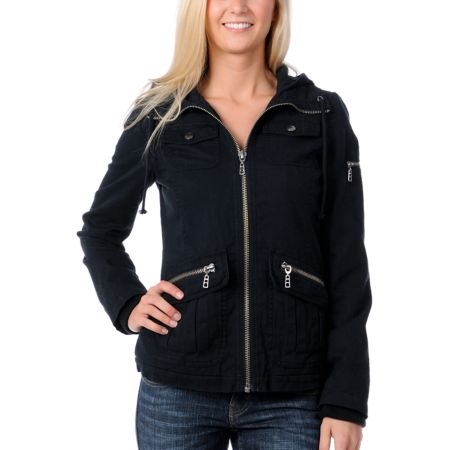 Empyre Girl Alliance Black Bomber Jacket