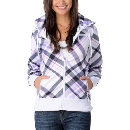 Empyre Girl Timber Purple Plaid Tech Fleece