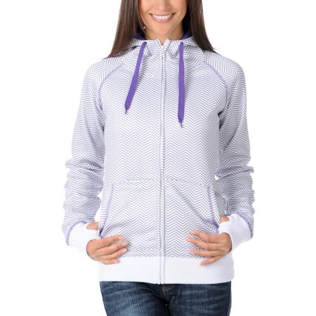 Empyre Girls Canyon Purple & Grey Herringbone 2012 Tech Fleece Jacket