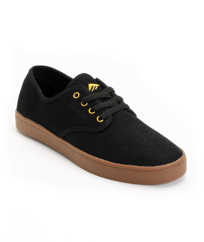 Emerica Laced Black & Gold Hemp Skate Shoe