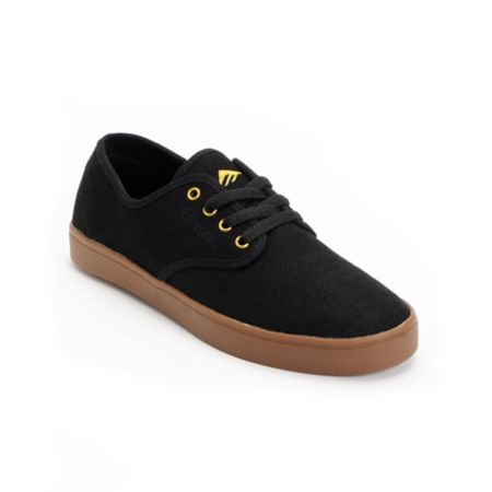 Emerica Laced Black & Gold Hemp Skate Shoe