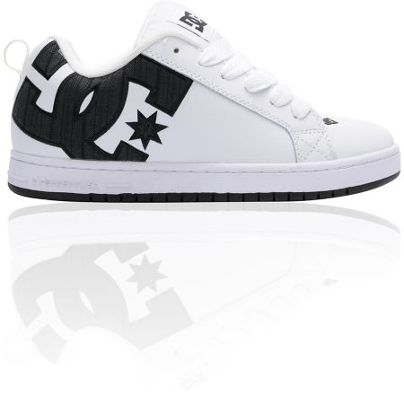 DC Court Graffik SE White, Black, & Herringbone Skate Shoe