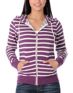 Zine Girls Purple & Cream Stripe Zip Up Hoodie
