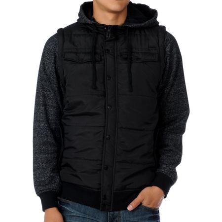Dravus Hit Man Black Vest Hoodie Jacket