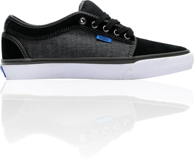 Vans Chukka Low Black & Grey Herringbone Skate Shoe
