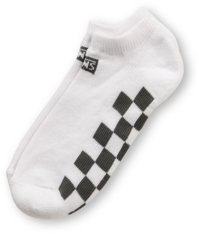Vans Chex No Show White & Carbon Girls Socks