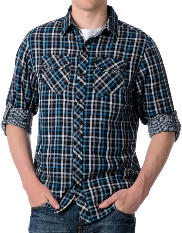 Empyre Baltic Black Plaid Woven Shirt