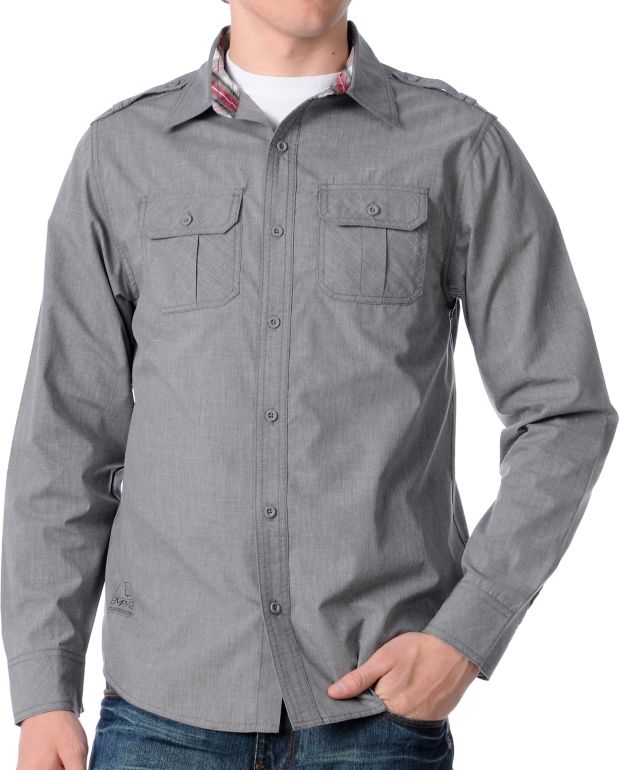 Empyre Benchmark Grey Woven Shirt