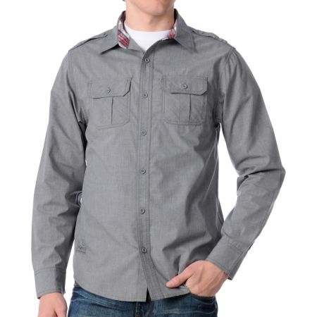 Empyre Benchmark Grey Woven Shirt
