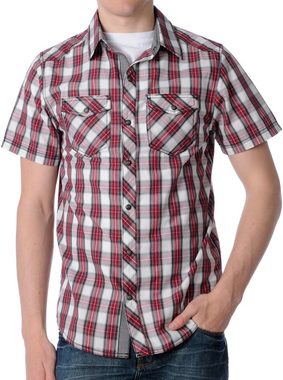 Empyre Stack Red Plaid Woven Shirt