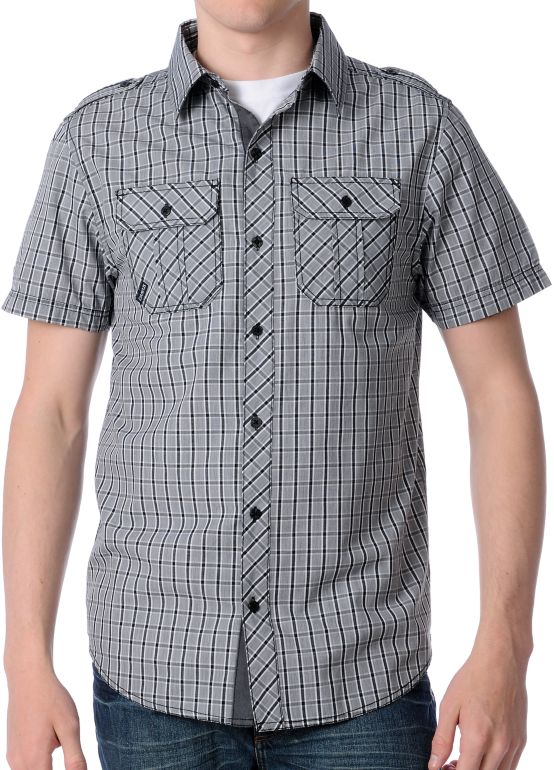 Dravus Arsenal Grey Plaid Woven Shirt