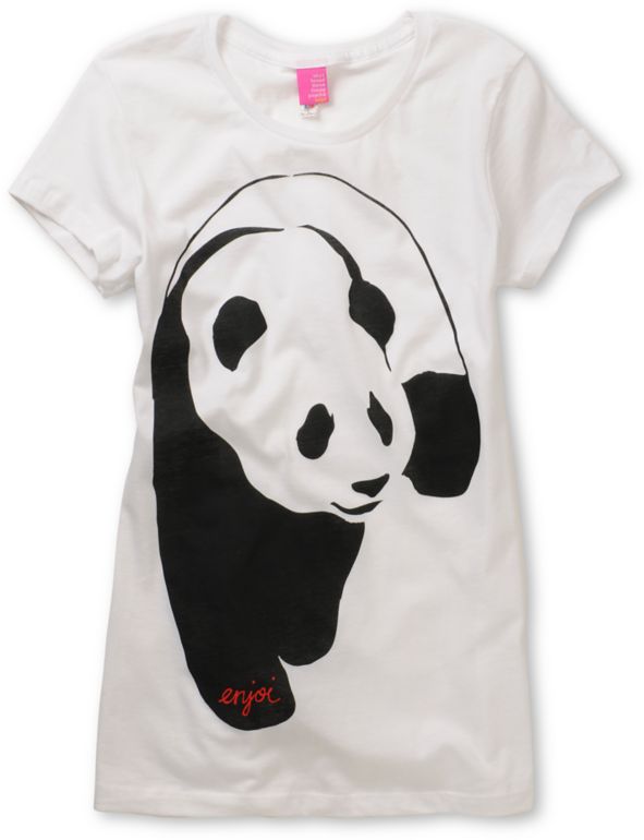 Enjoi Girls Streetwear Panda White Tee Shirt