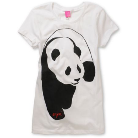 Enjoi Girls Streetwear Panda White Tee Shirt