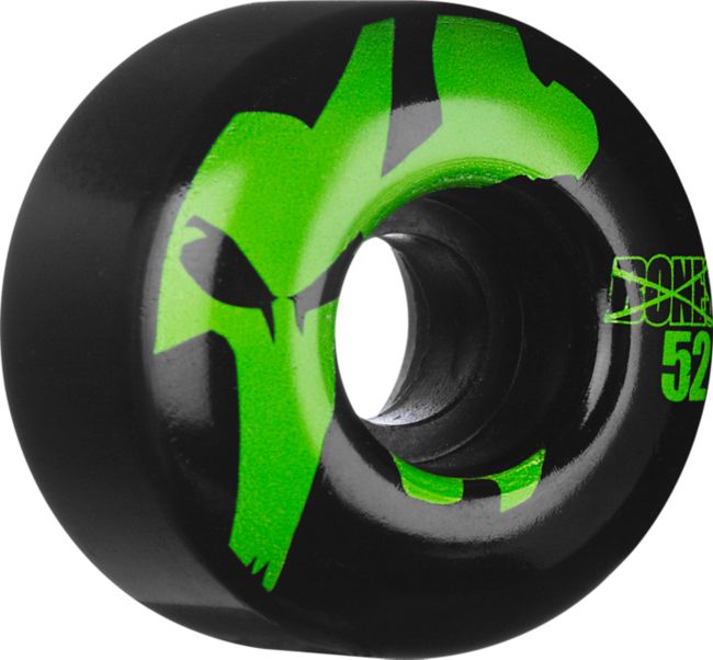 Bones Icons Black & Green 52mm Skateboard Wheels