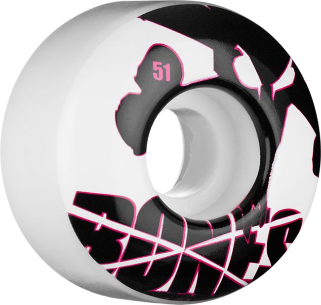 Bones Icons Pink & White 51mm Skateboard Wheels