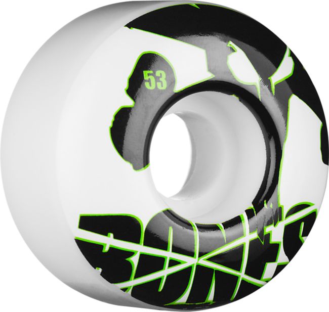 Bones Icons Green & White 53mm Skateboard Wheels