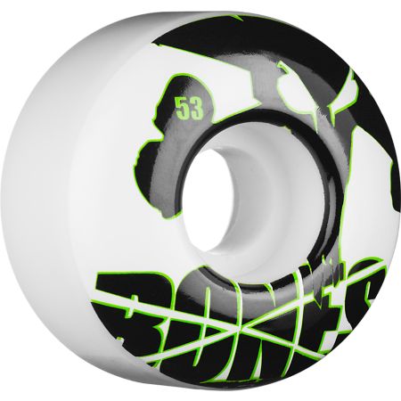 Bones Icons Green & White 53mm Skateboard Wheels