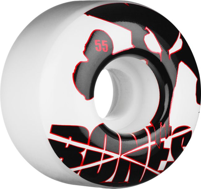 Bones Icons Red & White 55mm Skateboard Wheels