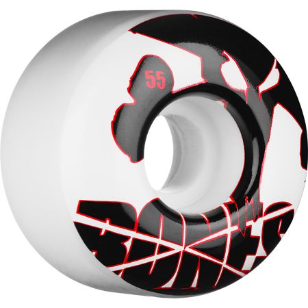 Bones Icons Red & White 55mm Skateboard Wheels