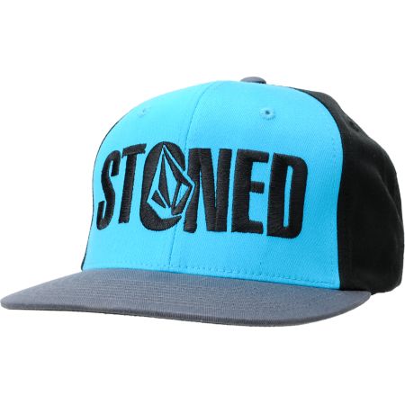 Volcom  Stoned Grey & Turquoise Snapback Hat
