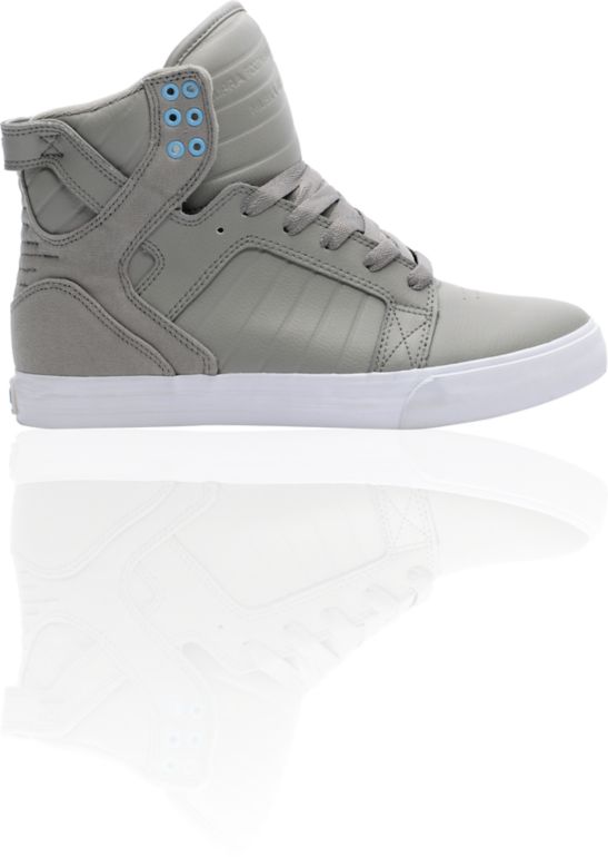 Supra Skytop Grey & White Skate Shoe