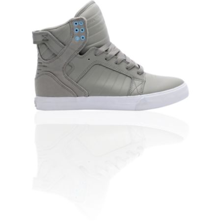 Supra Skytop Grey & White Skate Shoe