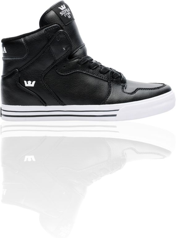 Supra Vaider Black Leather Skate Shoe