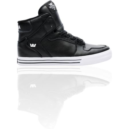 Supra Vaider Black Leather Skate Shoe