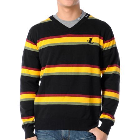 LRG Legacy Lives On Rasta V-Neck Crew Neck Sweater