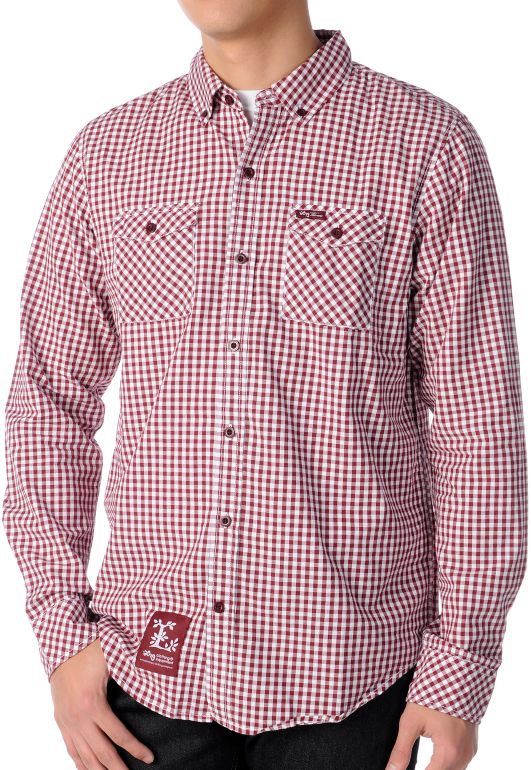 LRG CC Maroon & White Woven Shirt