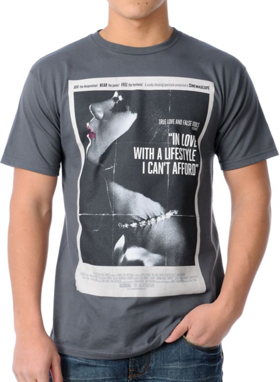True Love & False Idols Hollywood Thrills Charcoal Tee Shirt