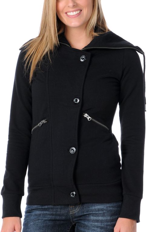 Element Girls Martina Black Fleece Moto Jacket