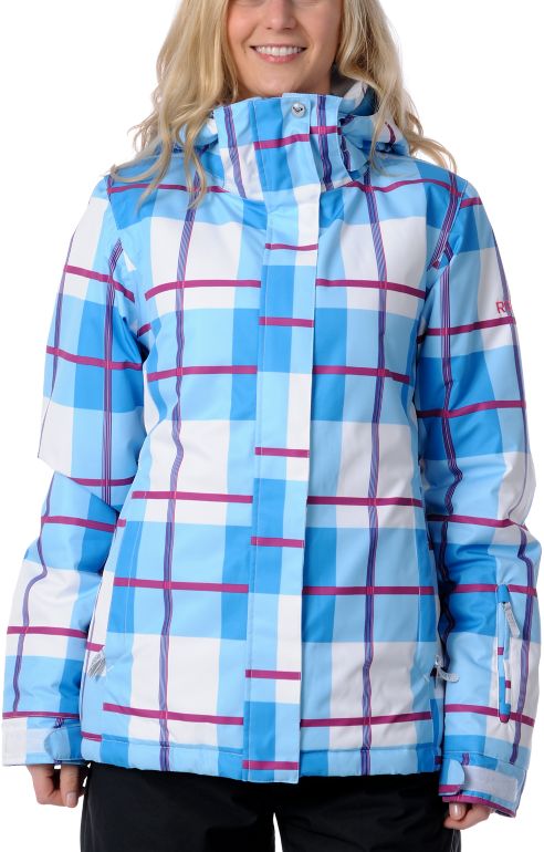 Roxy Lily White & Blue Plaid Snowboard Jacket