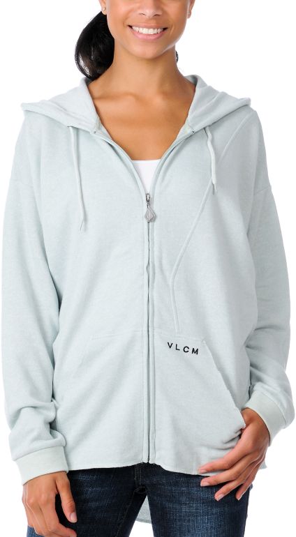 Volcom Girls Marley Slacker Mint Green Zip Up Hoodie