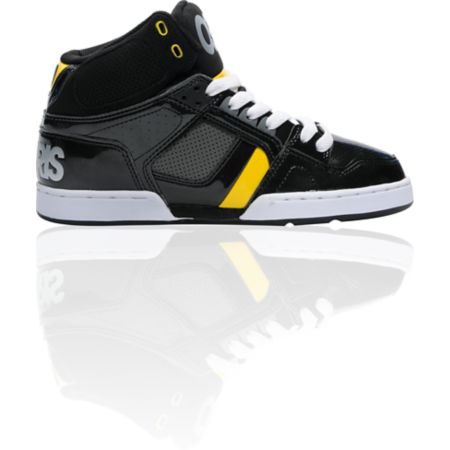 Osiris NYC 83 Black, Charcoal Grey & Yellow Shoe