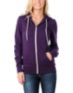 Zine Girls Solid Purple Zip Up Hoodie